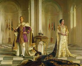 The King and Queen in their coronation robes

(Public Domain image)