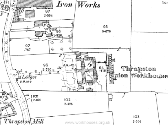 1901 Map showing the workhouse site